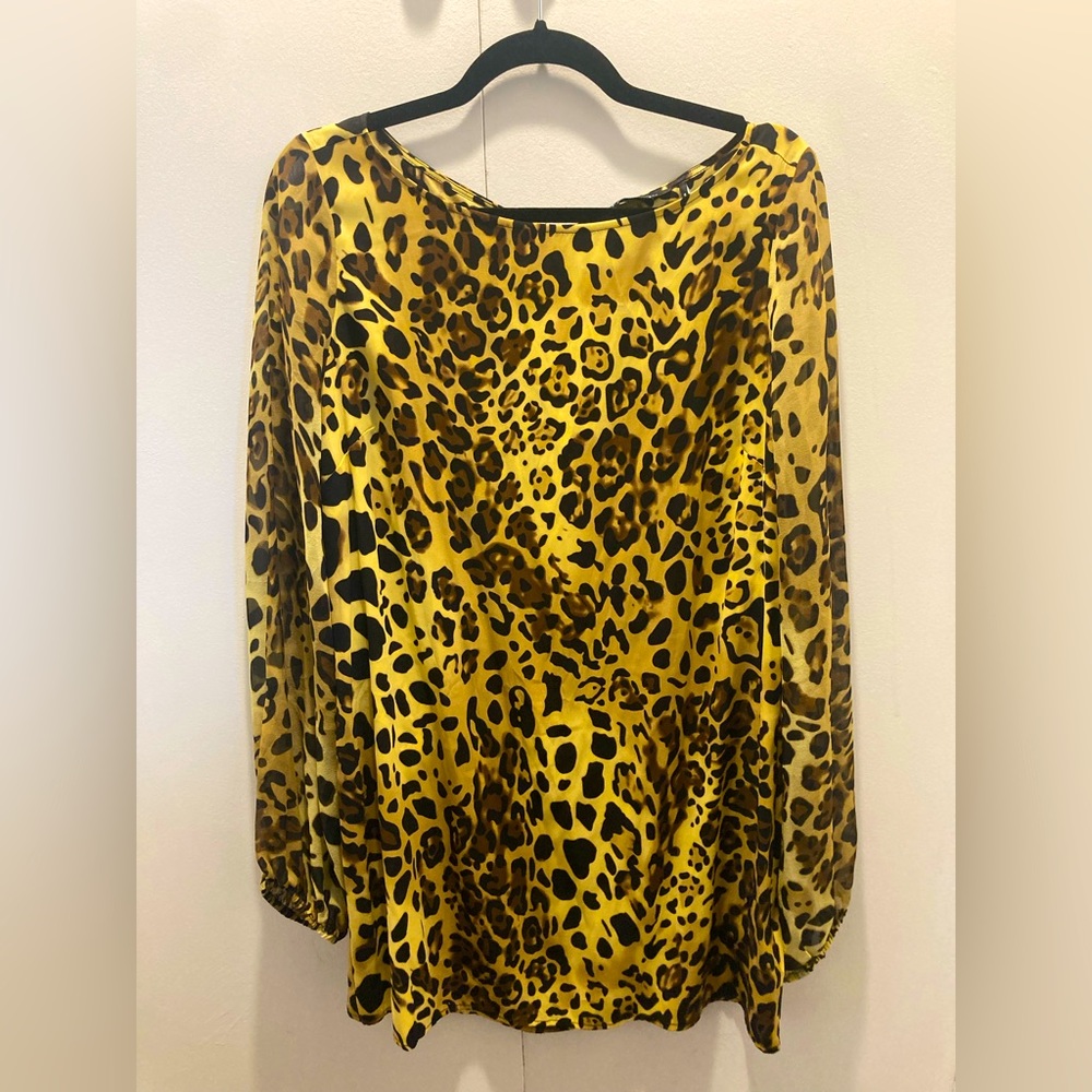 Guess by Marciano large silk cheetah print mini dress